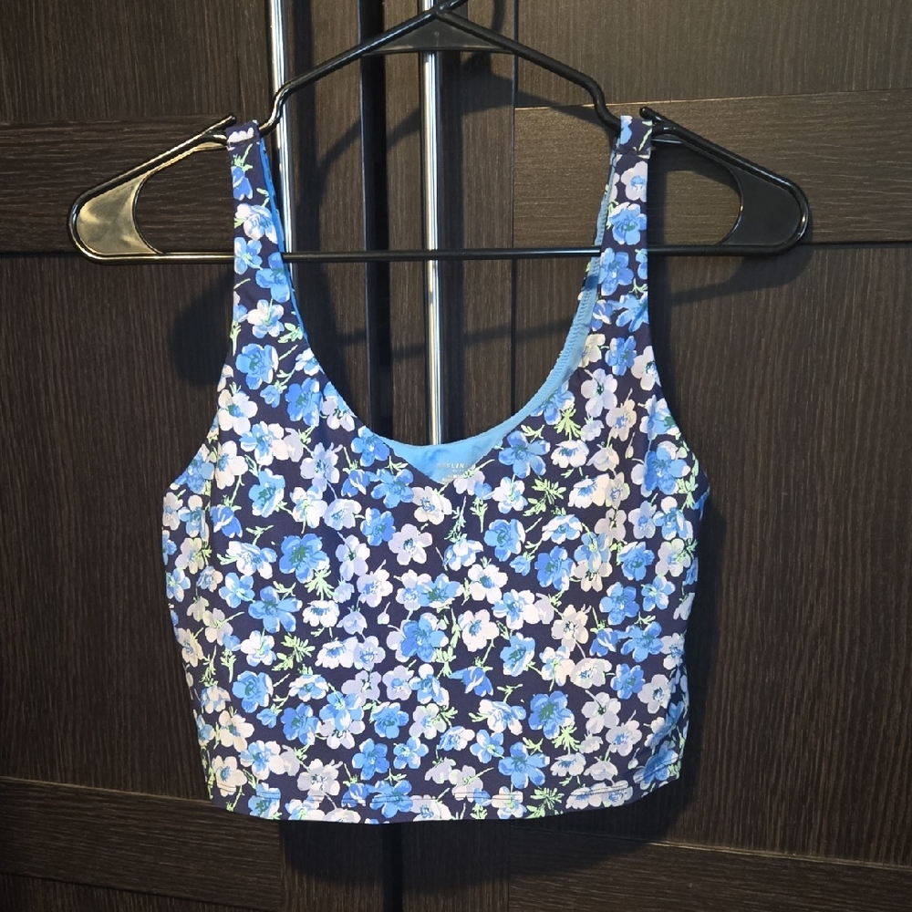 Aerie Blue Floral Crop Top